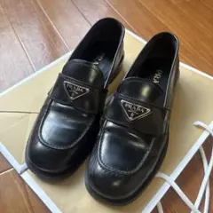 ✨PRADA 【プラダ】✨ブラックレザー ローファー