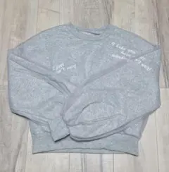 グレー プリント スウェット トレーナー