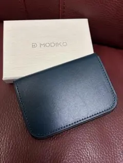 美品！MODIKO メンズ　名刺入れ　新品未使用　二つ折り　ネイビー　箱付き