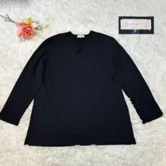 Burberrys' バーバリー 長袖ニット ウール100% Ｖネック 黒 Ｆ