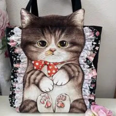 コヤンイサムチョン　ハンドメイド　トートバッグ　サバネコ　ポーチ　フリルバッグ
