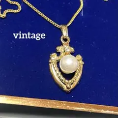 ヴィンテージ　ゴールドパールネックレス