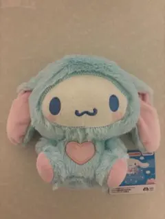 シナモロール　カラフルふわふわロップイヤーぬいぐるみ　水色