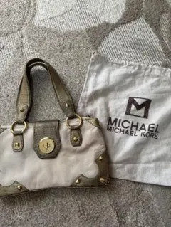 MICHAEL KORS ホワイト ゴールド ハンドバッグ