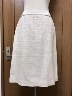 超美品★ユナイテッドアローズツイードスカート日本製ラメベージュ★7654