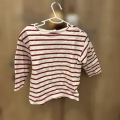 futafuta DAILY LINE 赤白ストライプ Tシャツ 90