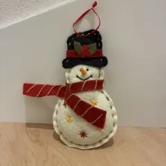 クリスマスオーナメント 雪だるま フェルト製