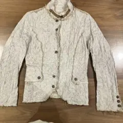 ERMANNO SCERVINO 薄めベージュテーラードジャケット しわ加工のサムネイル