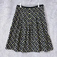 3382 総柄 コーデュロイ フレアスカート M～L ネイビー ボタニカル柄◾︎