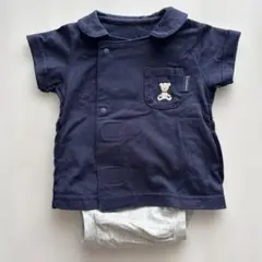 ☆コンビミニ Combi mini☆半袖 ロンパース ネイビー くま刺繍のサムネイル