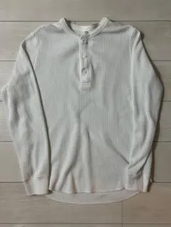ユニクロ ワッフルヘンリーネックTシャツ ホワイト Sサイズ