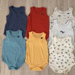 7枚セット ロンパース 肌着 ベビー肌着 インナー ノースリーブ