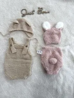 ニューボーンフォトセット　くまうさぎ　ガーランド　５点セット