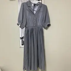 グレー チェック柄 シャツワンピース 半袖　オリーブデオリーブ