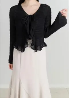 herlipto Crochet Lace Cardigan black S