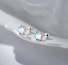 オーロラ　ムーンストーン　ピアス