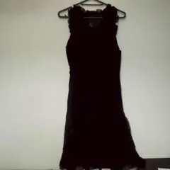 フラジール 新品タグ付き シルク100% 薄手 黒 ノースリーブワンピース 36
