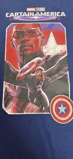 キャプテン・アメリカ Tシャツ ネイビー