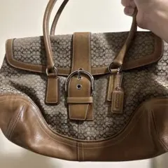 COACH ブラウンレザー ハンドバッグ