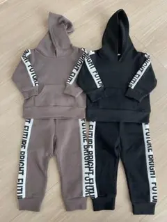 フード付きスウェットセット（ブラウン・ブラック）