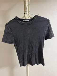 ZARA リブTシャツ グレーのサムネイル