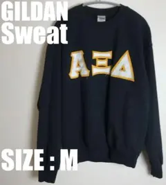 ギルダン　ギリシャ文字　スウェット　ブラック　ホンジュラス製　M