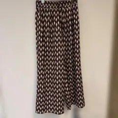 幾何学模様ワイドパンツ ブラウン