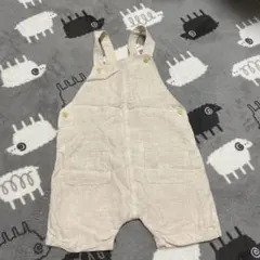 H&M ベージュ オーバーオール 9-12M