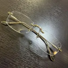 シルバーメタルフレーム 長方形レンズ メガネ