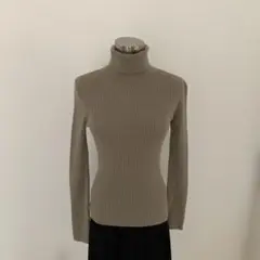 UNIQLOリブ編みタートルネックセーター Mサイズ グレー