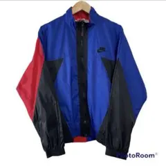 90s NIKE スウッシュ 刺繍 銀タグ マルチカラー ナイロンジャケット