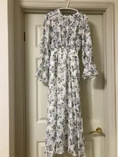 natural coutureフラワープリント マキシ丈ワンピース