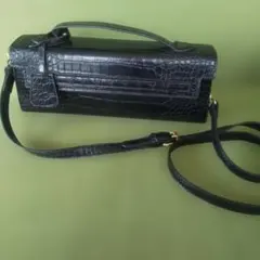 クロコダイル風ショルダーバッグ 黒