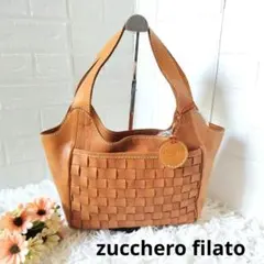 【新品】ズッケロフィラート トートバッグ メッシュ レザー ブラウン　革