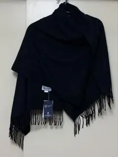 k*o様 人気新品　ジョンストンズ　ブラック大判カシミア%ストールブラックマフラ
