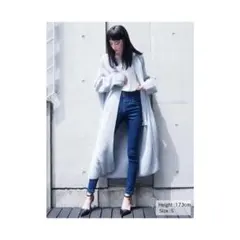 EMODA ハイウエスト フロントジップ スキニーデニム Sのサムネイル