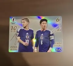 SAMURAI BLUE 堂安律 遠藤航 ぷっちょ限定カード スーパーレアサイン