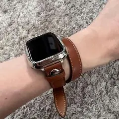 アップルウォッチ バンド　ブラウン　レザー　ベルト