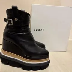 sacai ブラック サイドゴアブーツ