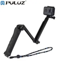 PULUZ 自撮り棒 三脚機能付き ブラック Gopro 3way