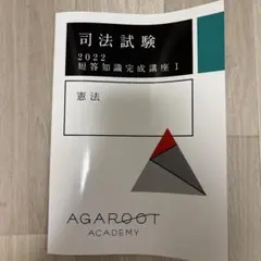司法試験 アガルート 2022 短答知識完成講座Ⅰ 憲法