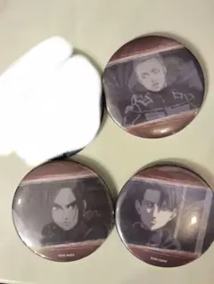 進撃の巨人 缶バッジ 4種セット　エレン、コニー、リヴァイ、サシャ