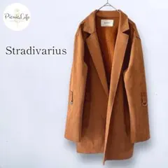 美品【ストラディバリウス】スエード調ガウンコート ロング丈 ロールアップ袖 XL
