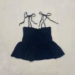 SHEIN ネイビー フリルキャミソール Mサイズ