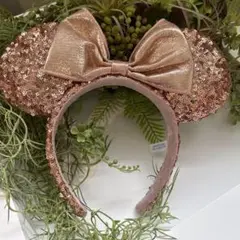 【美品】ミニーちゃんカチューシャ ローズゴールド