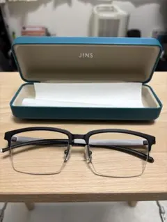 軽量！JINS ブラック スクエア型メガネ