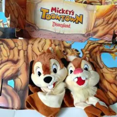 処分価格★レア★海外★ディズニー トゥーンタウン チップとデール ハンドパペット