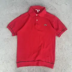 LACOSTE フランス製 フレラコ 鹿の子ポロシャツ 5 M相当 ワインレッド