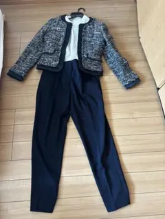 M-premier ツイード風ジャケット＆パンツセット 36 ブラウス3点セット