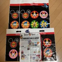 ディズニーストア　15周年　ショッパー袋　4枚セット＋おまけ